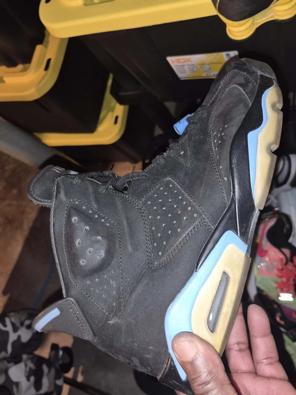 MENs Black and Light Blue High-Top Sneakers